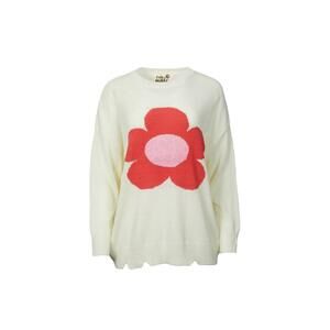 NEW ERIN MADE petal pullover in red/ivory